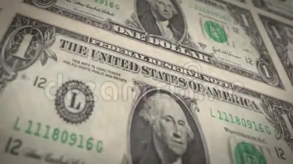 老式美元钞票特写纹理动画视频的预览图