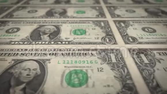 老式美元钞票特写纹理动画视频的预览图