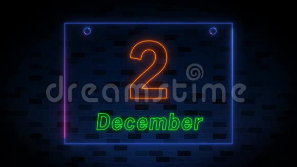 25天数着五颜六色的霓虹灯与深蓝色砖墙背景直到圣诞节2512月视频的预览图
