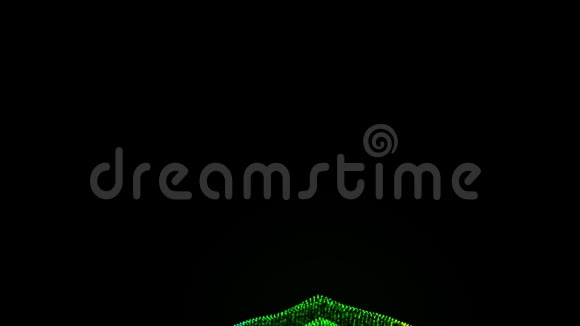 计算机在黑色背景上产生流体颜色颗粒的运动3D渲染抽象背景视频的预览图