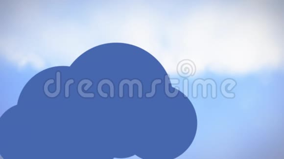 蓝云移动蓝底网络图标视频的预览图