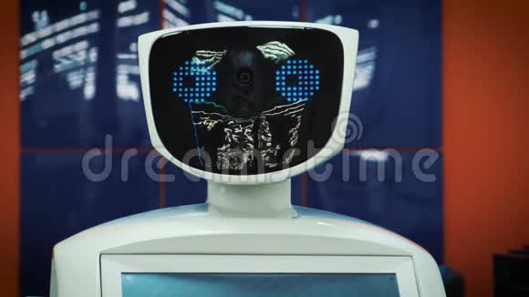 现代机器人技术机器人看着镜头对准人机器人显示情绪安卓系统视频的预览图