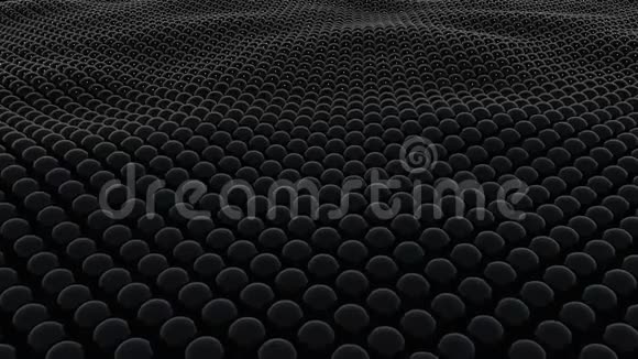 许多黑球的波浪表面三维渲染现代背景计算机生成视频的预览图