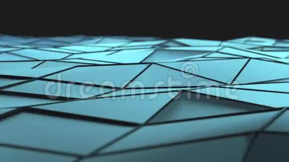 抽象几何蓝波无缝三维渲染模式视频的预览图