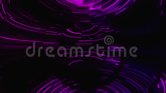 许多镜子魔术圈在霓虹灯中闪闪发光抽象计算机生成背景三维渲染视频的预览图