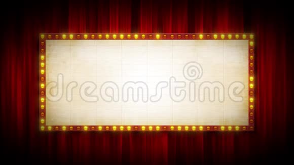 百老汇电影院背景带有红色窗帘和标志视频的预览图