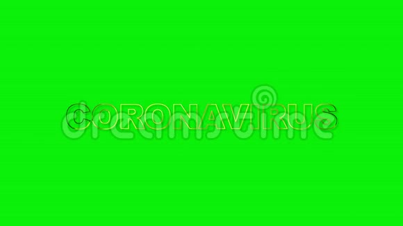 冠状病毒绿色背景下燃烧文字符号视频的预览图