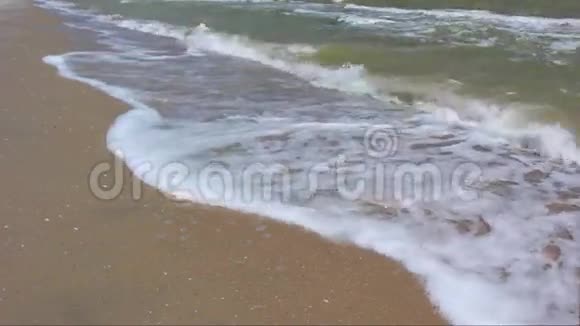 海浪在海滩上冲刷视频的预览图