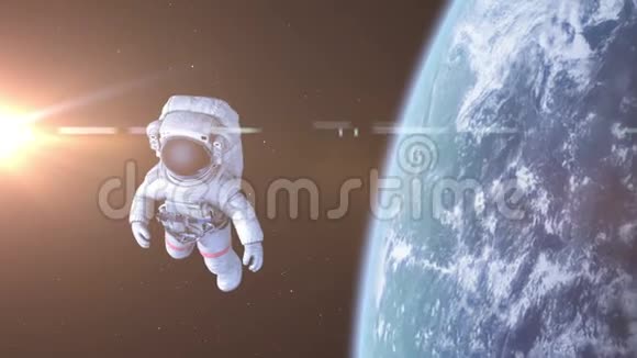 太空宇航员三维动画4K视频的预览图