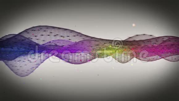 波浪物体和闪光粒子在慢运动中的奇妙动画4096x2304环4K视频的预览图