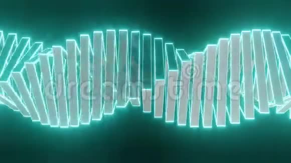 螺旋体动画绿色发光旋转三维物体构建螺旋抽象视频幻想视频的预览图