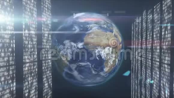 后台计算机处理的地球自转动画视频的预览图