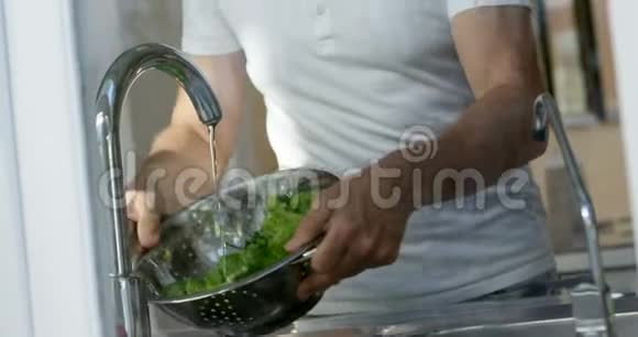4k厨房洗菜的老人视频的预览图