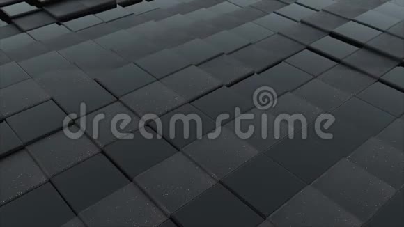 黑色立方体表面的三维渲染计算机生成的抽象波浪背景视频的预览图