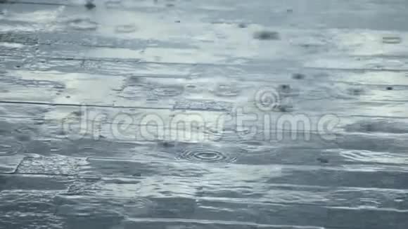 关闭表面的雨滴视频的预览图