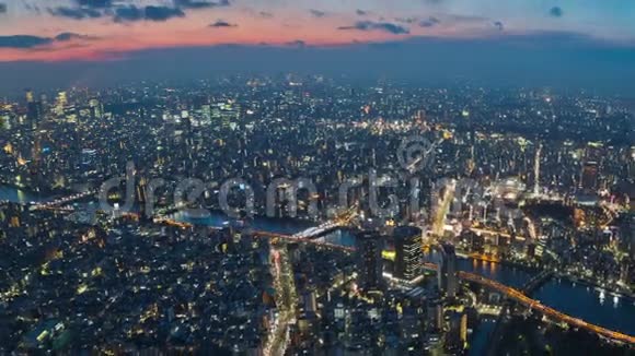 东京城市景观时间流逝变焦视频的预览图