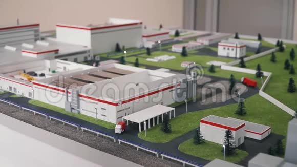 工厂的微型模型剪辑玩具模型上的一座小建筑视频的预览图