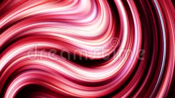 抽象无缝环生动渐变红色条纹旋流背景三维渲染条纹涟漪未来的几何图形视频的预览图