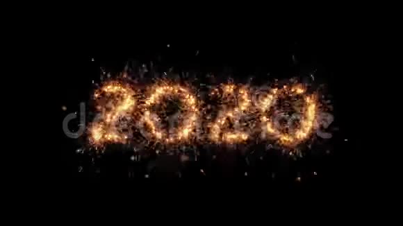 新年快乐2020年的数字是点燃火花视频的预览图