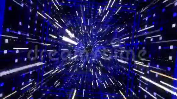 抽象数据中心服务器互联网速度的运动图形动画荧光霓虹灯彩色提取物视频的预览图