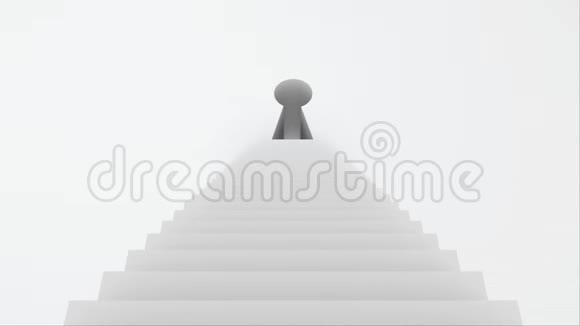 楼梯与台阶通向钥匙孔计算机图形抽象背景三维渲染视频的预览图