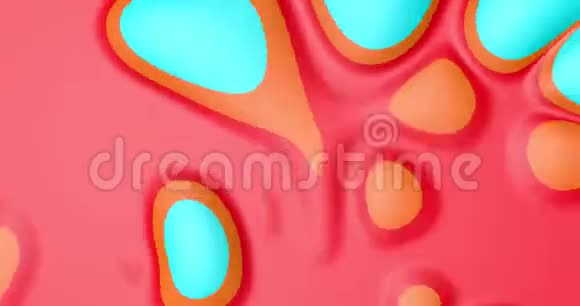 3D动画美丽的泡泡红色蓝色橙色抽象动画梯度视频的预览图