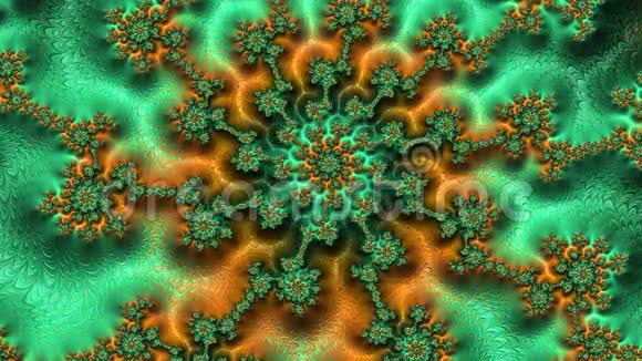 色彩变化抽象螺旋纹理花分形图案设计的幻想艺术品视频的预览图
