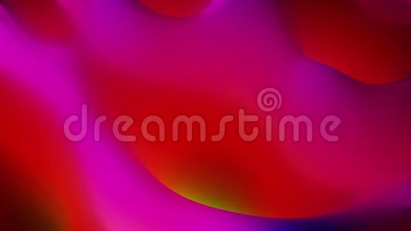 4k无缝环与抽象流体红蓝黄梯度内辉光波状表面美丽的色彩渐变视频的预览图