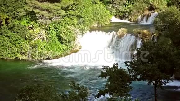 瀑布Krka国家公园达尔马提亚克罗地亚视频的预览图