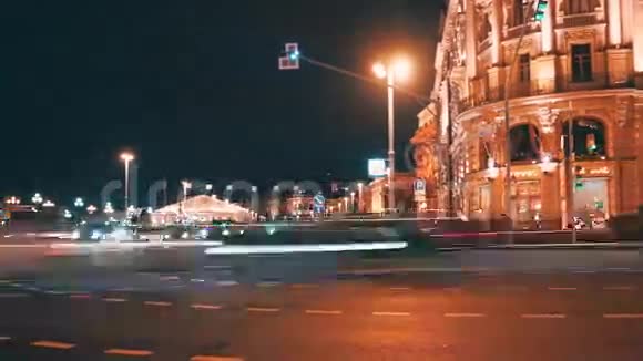 城市的夜光时光的流逝视频的预览图