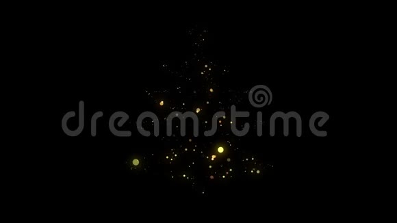 圣诞树闪耀元素在黑色视频的预览图