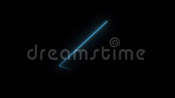 黑色空间中的抽象霓虹灯多边形激光线在圆圈中移动视频的预览图