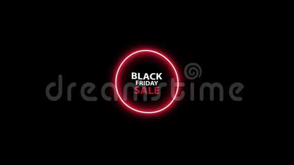 黑色星期五出售发光霓虹灯标志在黑色背景为您的广告折扣和业务提供浅背景视频的预览图