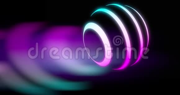 霓虹灯泡发光代表未来派行星4k环视频的预览图