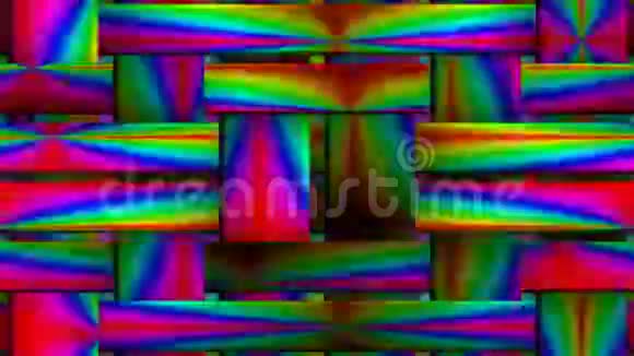 彩色运动镜头剪辑与编织图案闪烁彩虹光谱视频的预览图