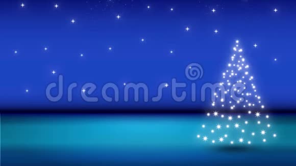 蓝色的圣诞背景雪花飘落视频的预览图