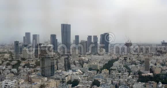 以色列特拉维夫的房屋和摩天大楼全景图视频的预览图
