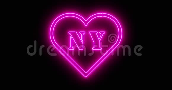 纽约霓虹灯描绘的纽约美国曼哈顿4k视频的预览图