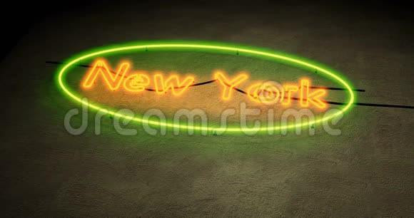 纽约霓虹灯标志描绘纽约的曼哈顿视频的预览图