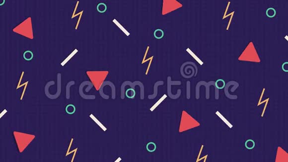 抽象的紫色图案背景有三角形圆圈线条和锯齿形视频的预览图