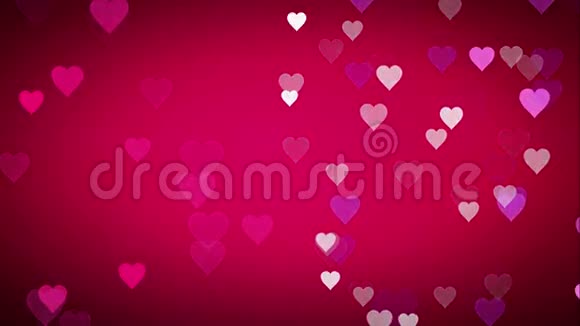 许多动人的小粉红色紫色白色的心在粉红色的黑色背景有用的问候祝福和庆祝情人节视频的预览图