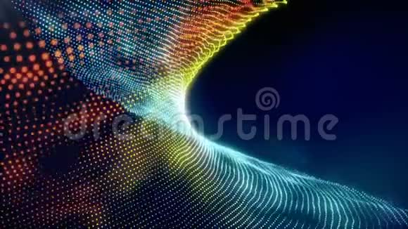 数字粒子表面环抽象发光点模拟数据流视频的预览图