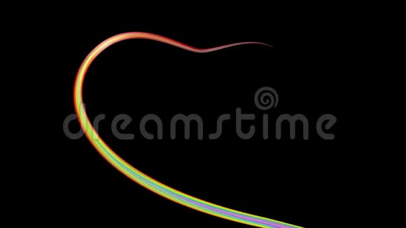 以一颗心的形状沿着小径移动着五颜六色的线条包括Luma哑光视频的预览图