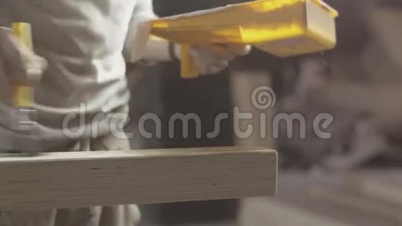 木工用毛刷滚筒涂刷清漆长木工板制造商视频的预览图