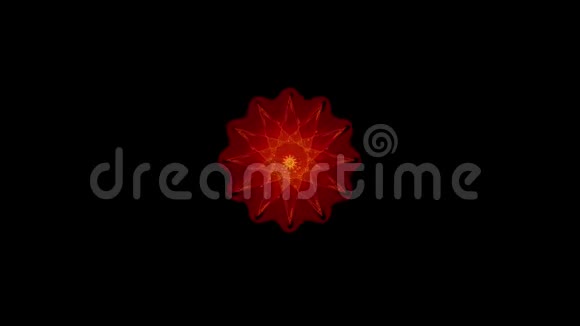 橙色火焰万花筒序列模式抽象五彩运动图形背景瑜伽俱乐部表演视频的预览图