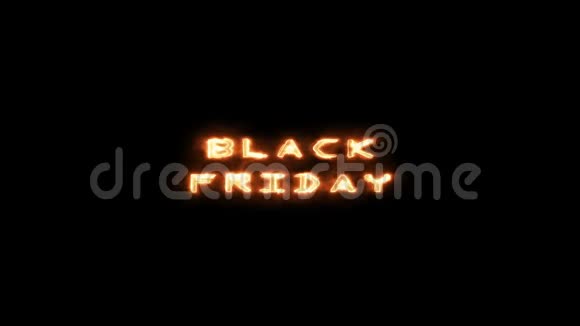 火橙字母黑色星期五黑色背景以增加销售视频的预览图