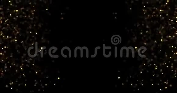 黑色背景上抽象的圆形金光闪闪的画面祝贺宴会快乐视频的预览图