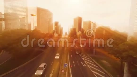 交通道路街道摩天大楼城市景观空中景观视频的预览图
