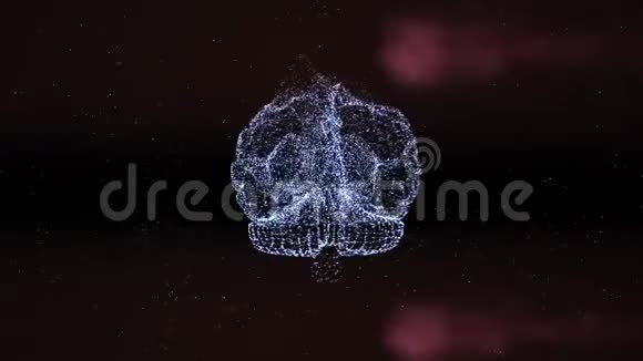 黑色背景下火焰中人脑的抽象视频视频的预览图