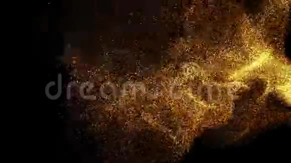 美丽的抽象背景的金色粒子闪耀无缝4K循环视频视频的预览图